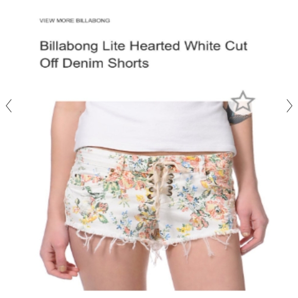 Billabong Light Hearted Cut Off Denim Shorts - Picture 4 of 4